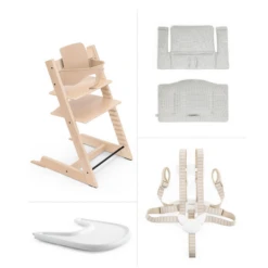 Stokke TRIPP TRAPP HIGH CHAIR COMPLETE NATURAL WITH NORDIC GREY CUSHION AND TRAY 6 Stokke TRIPP TRAPP HIGH CHAIR COMPLETE NATURAL WITH NORDIC GREY CUSHION AND TRAY -Baby Haven Shop stokke tripp trapp high chair complete natural wit 1
