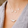 3 BABY BIRD 17” STERLING SILVER NECKLACE