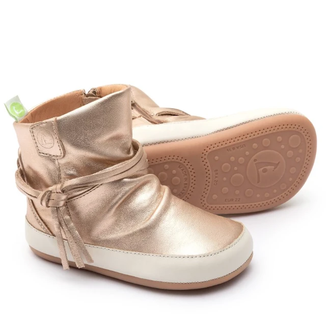 RIDGEY BOOTS IN METALIC SALMON/TAPIOCA 3 RIDGEY BOOTS IN METALIC SALMON/TAPIOCA