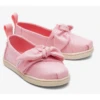 TINY ALPARGATA TWILL GLIMMER BOW SHOE -Baby Haven Shop toms shoes tiny alpargata twill glimmer bow shoe