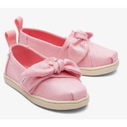 TINY ALPARGATA TWILL GLIMMER BOW SHOE