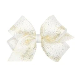 MEDIUM GOLD DOT GROSGRAIN BOW -Baby Haven Shop wee ones medium gold dot grosgrain bow 3